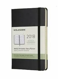 在飛比找樂天市場購物網優惠-【MOLESKINE】 2018年橫式週記硬殼手帳-口袋型黑