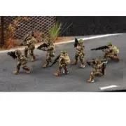 Resin 1/72 Diorama Miniature Toys Modern French Army Solider Painted Doll 7pcs