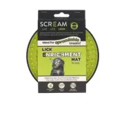Scream Lick Enrichment Mat for Crate/Cage Round Loud Green 15 x 3.9cm