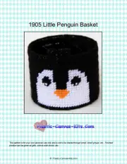 Little Penguin Basket-Plastic Canvas Pattern or Kit