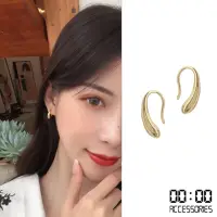 在飛比找momo購物網優惠-【00:00】韓國設計簡約幾何復古小水滴耳環
