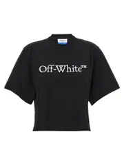 [Off-White] Off-White-Logo T Shirt Nero-Donna XS