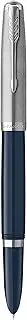 [PARKER] 51 Fountain Pen | Midnight Blue Barrel with Chrome Trim | Fine Nib with Black Ink Cartridge | Gift Box
