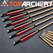 Archery 31" Traditional Wooden Arrows Handmade Arrows for Longbow Hunting 6-Pack