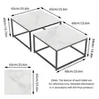 Anti-scratch Square Nesting Coffee Table Set Of 2 Sintered stone Sofa Side Table