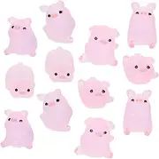 QUMIIRITY 18Pcs Miniature Pig Charms for DIY Crafts Creative Resin Pig Decorations Unique Headdress Accessories for Phone Cases Photo Frames