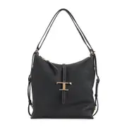 [Tod`S] Tod`S-Black Tse Grained Leather Shoulder Bag-Donna OS OS