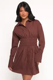 [PUP4] Wallace Mini Dress - Chocolate XS Brown