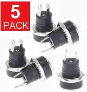 5PCS 5.5mm x 2.1mm DC Power Supply Female Jack Socket Panel Mount Connector M81