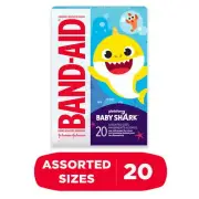 Band-Aid Bandages for Kids, Pinkfong Baby Shark, Assorted, 20 Ct
