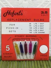 Vintage Christmas String Light Bulb Replacements Colored 3.5V Push-In NOS