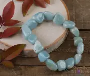 AMAZONITE Crystal Bracelet, Tumbled Beads - Beaded Handmade Jewelry, Gift, E0369