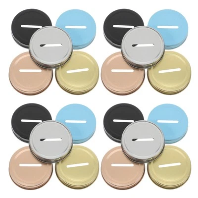 20 Pcs Piggy Bank Lid Toddler Jar Lids with Slot Mason Coin Caps