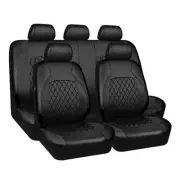 5-Sit Full Set Car Seat Cover PU Leather Protector Front Rear Cushion Waterproof (for: Honda Civic)