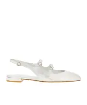 Stuart Weitzman Benni Mary Jane Slingback Flat Shoes 37,41 White