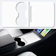 Farmogo 2023 Upgarde Tesla Model 3 Model Y Center Console Wrap Cover Kit White Only Fit New Center Console for Tesla Accessories 2021 2022 2023 (White) (Far20230504)