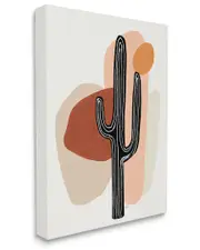 Stupell Industries Western Terracotta Abstract Desert Cactus Plant Stretched Canvas Wall Art by Patricia Pinto