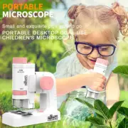 60-200X Pocket Microscope w/ LED Portable Electric Mini High Science Microscope