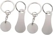 Homoyoyo 4pcs Stainless Steel Shopping Trolley Token Key Rings Key Chain for Shopping Carts Disassemble Easily Stylish Design Bags for Shoppers