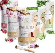 Face Pack Powder Combo Set, Natural Variants, 75g x 5 Packs, 375g Total