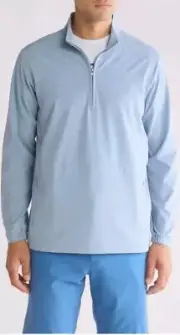 Travis Matthew Twin Fin Small Quarter 1/4 Zip Pullover Blue Windbreaker Jacket