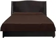 600 Thread Count Super Quality 1Pc Flat Sheet (Top Sheet) California King, (102" x 110" inch) Chocolate Solid