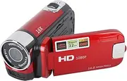 Video Camera Camcorder, 16x 1080P 30FPS Vlogging Camera Recorder with 2.7 Inch TFT Rotatable Screen, Fill Light, Bulit in Speaker, Support 32GB, for Travel Wedding (Red)