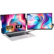 VEVOR Portable Laptop Screen Extender, 14" FHD 1080P IPS Dual Extended Monitor f
