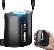 FUNNBIE 10000mAh Portable Waist Fan with 18000RPM Powerful Airflow, Mini Shirt Fan Clip on Rechargeable with 4 Speeds & Hands-Free 24H Cooling, Wearable Belt Personal Fans for Outdoor Travel Fishing