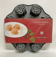 Nordic Ware Sweetheart Rose Cake Pan Platinum Cast Aluminum 12 Cup USA