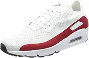 [Nike] Air Max 90 Ultra 2.0 Flyknit Mens Running Trainers 875943 Sneakers Shoes (UK 7 US 8 EU 41, White Gym red Black 102)