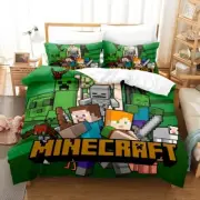 Minecraft Roblox 2 IN 1 Bedsheet Set Single Size Duvet Cover Quilt Cover Child