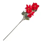 Red Artificial Poinsettia Stem | 3 Pieces