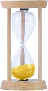 YMULAS Sand Timer 10 Minutes Hourglass Sand Timer Clock Timer Mini Wooden Sand Timers for Games Home Room Office Decor (Yellow)