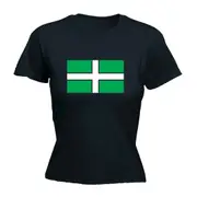 Devon Flag - Funny Novelty Womens T-Shirt T Shirt Tshirt