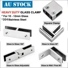 Silver Glass Clamps Joiner Stainless Bracket Balustrade Pool Fence Panels Clamp