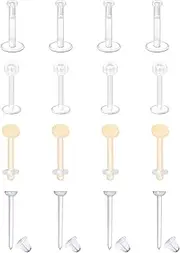 [LAURITAMI] 30-45pcs Clear Piercing Retainers Cartilage Lip Nose Helix Tragus Studs Rings Hoops Rings Bioflex Flexible Horseshoe Clicker Earrings Piercings Retainer 20G 16G