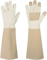 Thorn Proof Rose Pruning Gloves – Long Pigskin Leather Gauntlet for Gardeners