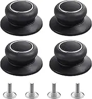 4Pcs Universal Pot Lid Top Replacement Knob,Heat Resistant and Prevent static electricity,Easy installation Kitchen Cookware Replacement Pan Lid Holding Handles. (Black)