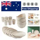 Sustainable 18-Piece Wheat Straw Dinnerware Set - Ideal for Home & Outdoor