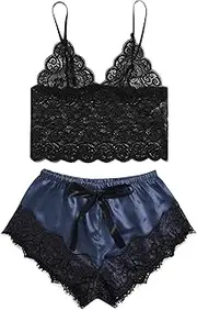 [Generic] Costume Lingerie for Women Wench Satin Sleepwear Lace Sexy Silk Underwear Lingerie Underwear Pajamas Sexy for Women Large Breast