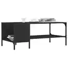 Wooden Coffee Table with Rack Black 100cm Modern Sofa Lounge Side Storage Shelf