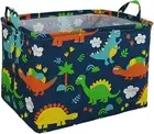 Rectangle Blue Dinosaur Pattern Kids Storage Basket Laundry Clothes Basket La...