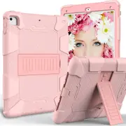 Silicone+PC Case 3-Layer Anti-fall Protective Cover Tablet Stand For iPad 5/6 2017/2018 iPad Pro 9.7 inch-1rose gold