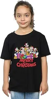 [Absolute Cult] Disney Girls Mickey Mouse And Friends Christmas T-Shirt Black 5-6 Years