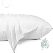 100% Mulberry Silk Pillowcase 2 Pack,King Size Silk Pillow Cases for Hair and Skin,Silky Smooth Bed Pillow Cover with Hidden Zipper,Natural Silk Pillow Case Set of 2 (White, King 20X36)