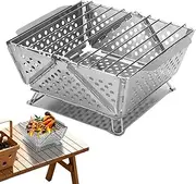 Mini Grill | Tabletop Stainless Steel Cooker | Foldable Portable Multi Purpose Grill for Beach Tailgating Boat Picnic Balcony Home Backyard Patio Travel Kitchen Commercial