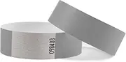100 Silver Tyvek Wristbands 19mm with Tape Closure Waterproof ID Bands Age Proof Security for Events