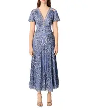 Maje Patterned Flowing Maxi Dress