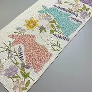 Handmade Bead Table Runner, Easter Egg Beaded Runner, 13x36inch